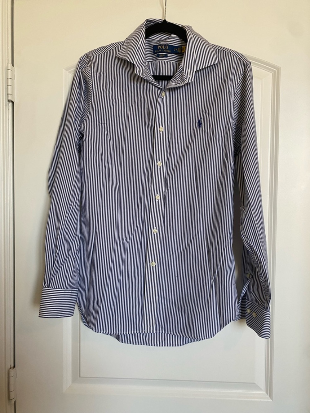 Ralph Lauren Men’s Navy and White Pinstripe Dress Shirt